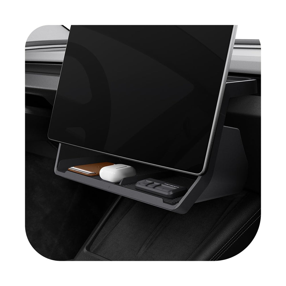 Spigen under screen organizer front view showing slim profile and clean fit for convenience