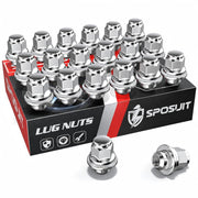 Sposuit front packaging showing 20 chrome lug nuts and secure kit benefit
