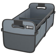 Sposuit front view of trunk organizer showing roomy compartments and neat storage benefit