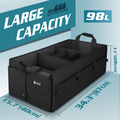 Sposuit top-down loaded with groceries demonstrating organized storage
