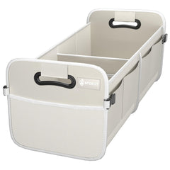 Sposuit trunk organizer front view showing stability and neat storage