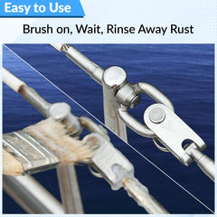 Spotless Stainless used on boat rail in marine setting showing corrosion protection benefit