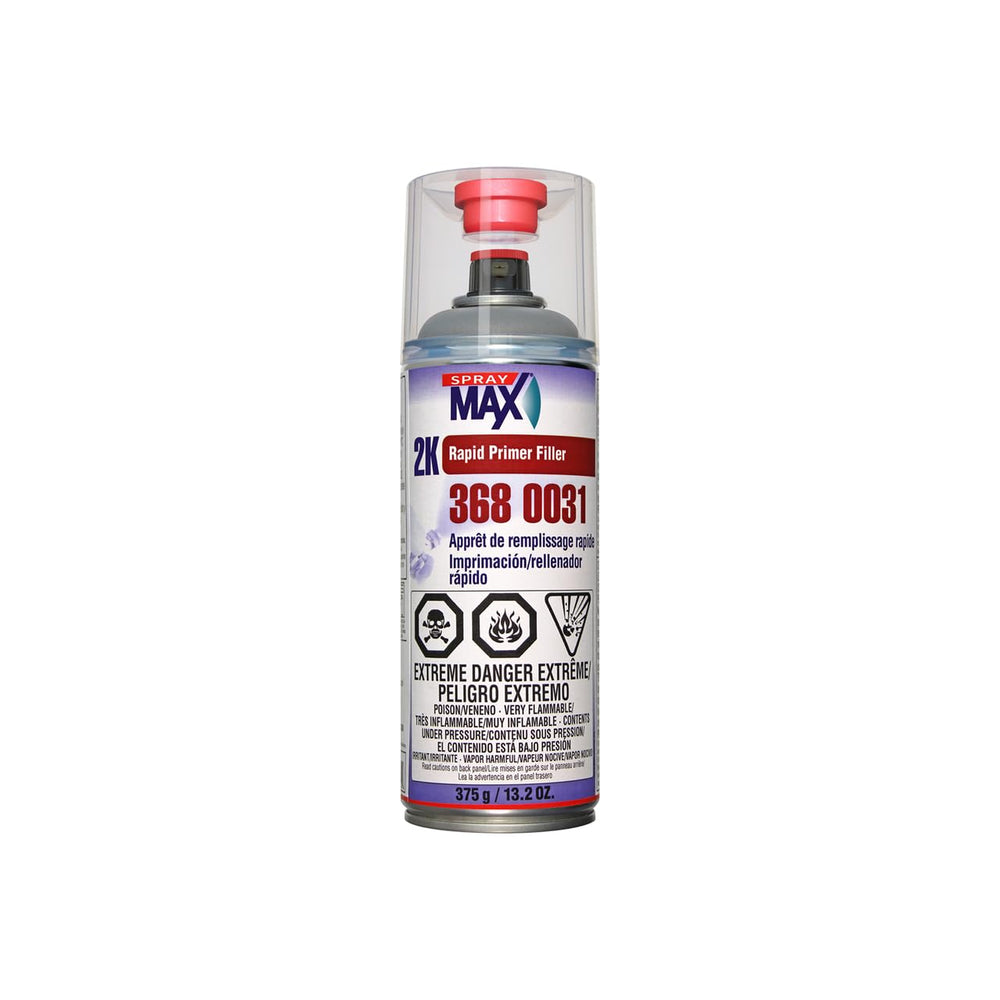 SprayMax aerosol can front view showing label and fast-dry benefit