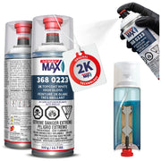 SprayMax front can showing high gloss white topcoat and clear branding for quick identification and benefit