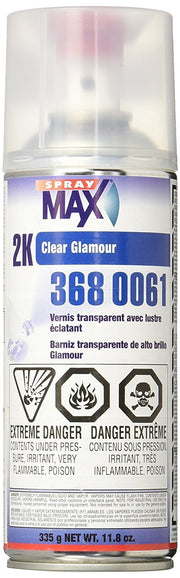 SprayMax USC 2K clearcoat front can showing label and manufacture date benefit: easy identification