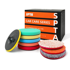 SPTA kit front layout showing all pads and backing plate for versatile polishing