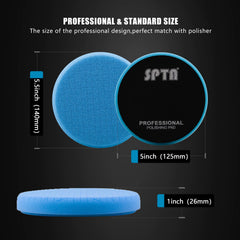 SPTA closeup of Velcro backing, quick-attach benefit for faster pad swaps