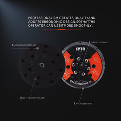SPTA threaded mount detail showing 5/16"-24 thread for broad polisher compatibility and easy installation
