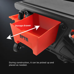 SPTA underside view of casters and swivel wheels enabling smooth, quiet movement