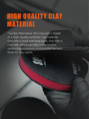 SPTA clay pad surface close-up revealing synthetic texture for efficient removal