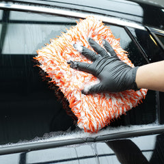 SPTA close-up of microfiber strands showing dense pile that traps dirt safely