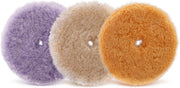 SPTA front packaging showing three 5" wool pads and benefits