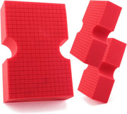 SPTA front pack of three red car wash sponges showing value and readiness