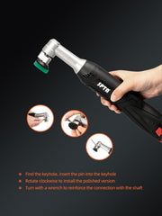 SPTA polisher in hand showing scale and easy maneuverability benefit