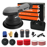 SPTA polisher front view showing ergonomic grip and controls for comfortable handling