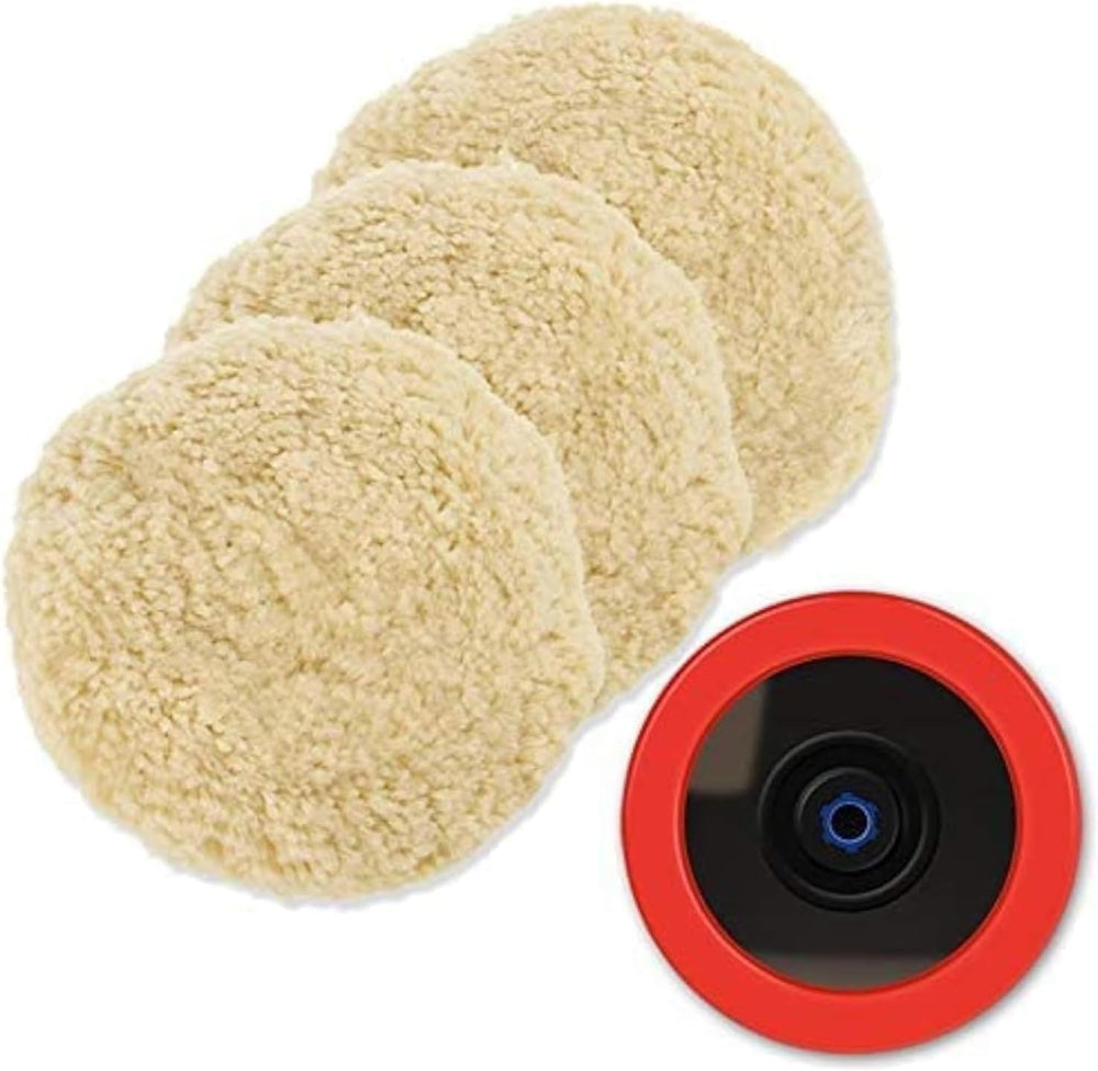 SPTA front view of 8-inch wool pad showing cutting surface and benefit
