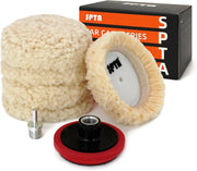 SPTA front view of 3 inch wool pad showing full surface and uniform pile for fast cutting