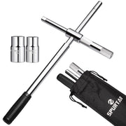 Spurtar extended 4-way lug wrench front view showing sockets and handle, ready for quick use