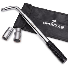 Spurtar front view showing wrench and pouch for compact storage