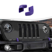 SQQP front view of purple tow hook covers showing fit and finish benefit