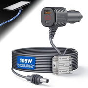Srotime adapter front view showing ports and compact housing for reliable power