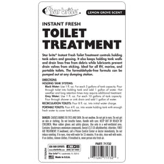 STAR BRITE pouring treatment into an RV toilet demonstrating simple, effective use
