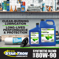 STAR BRITE pouring into lower unit during service for clean, easy gear lube changes