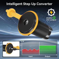 STARGEAR LEDs lit on base, immediate power status visible for troubleshooting benefit