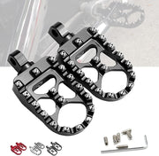 StarknightMT front view footpegs showing wide platform and durable finish for better control