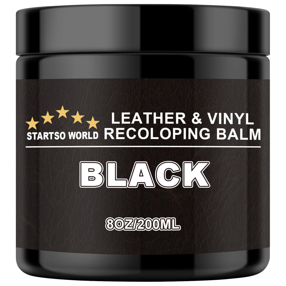 STARTSO WORLD front packaging showing black recoloring balm and benefits
