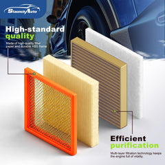 StaunchAuto cabin filter close-up highlighting coconut-shell carbon layer reducing odors