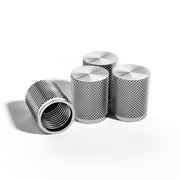 STEEL HAWK front view of four silver caps showing premium finish and durability