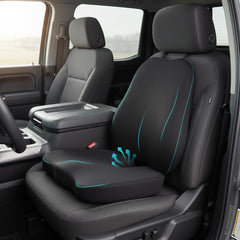 Stepxi front view of cushion showing integrated seat and lumbar support for comfort