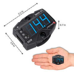 Stetsom MiniVT closeup of blue LED digits offering highly visible voltage readout