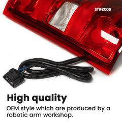 STRECOS tail light installed on Silverado rear demonstrating direct-fit convenience