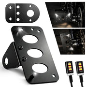 Suacopzar front view of side license plate bracket showing clean profile and styling benefit