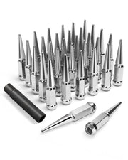 SUCOSO chrome lug nuts front packaging showing full 32-piece set and tool for easy installation