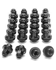 SUCOSO front view showing 24-piece black lug nut kit, clear OEM fit
