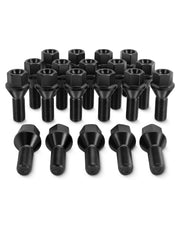 SUCOSO front view of 20-piece bolt pack showing black finish and OEM fit benefits
