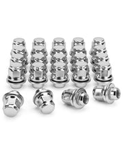 SUCOSO front view of 24-piece lug nut set showing chrome finish and clean packaging benefit