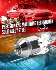 SUCOSO lug nut installed on a Jeep wheel demonstrating correct fit and OEM compatibility