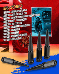 SUCOSO side profile of spike lug nut showing length and aggressive styling benefit