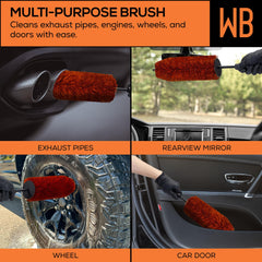 suds.lab brush cleaning wheel spoke in use reaching tight contours for thorough results