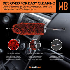 suds.lab ergonomic non-slip handle detail offering secure grip and reduced hand fatigue