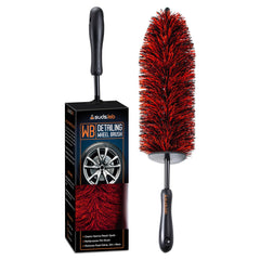 suds.lab front view of 17.7-inch wheel brush showing full head and handle benefits safe cleaning