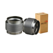 SUISFLXGRO front view of 2.5-inch SS304 flex bellows showing fit and finish benefits