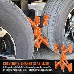 Sulythw close-up of ribbed pedal gripping tire for increased traction and protection