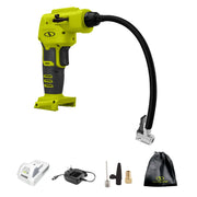 Sun Joe inflator front view showing compact portable design and handle, great for mobility
