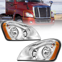 Sunhua chrome headlight pair front view showing restored appearance and fit