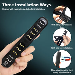 SUNPIE magnetic base attached to car hood offering stable hands-free work light